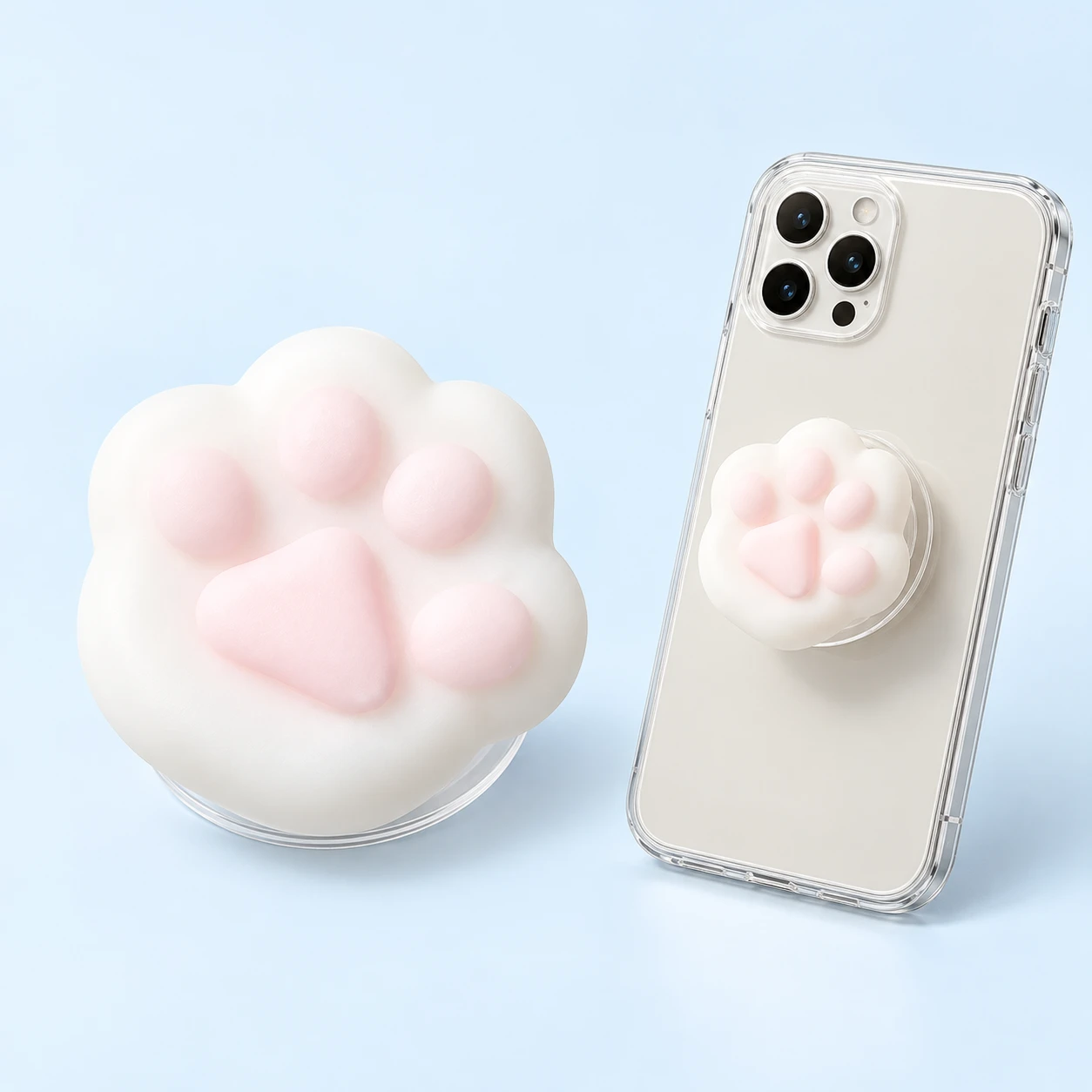 White Paw Silicone Phone Grip