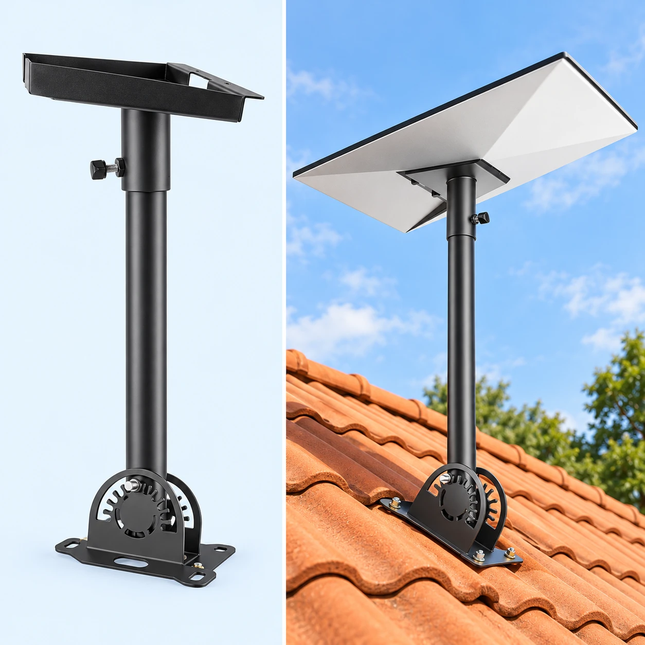Starlink Standard Straight-Mast Sunburst-Pivot Roof Mount