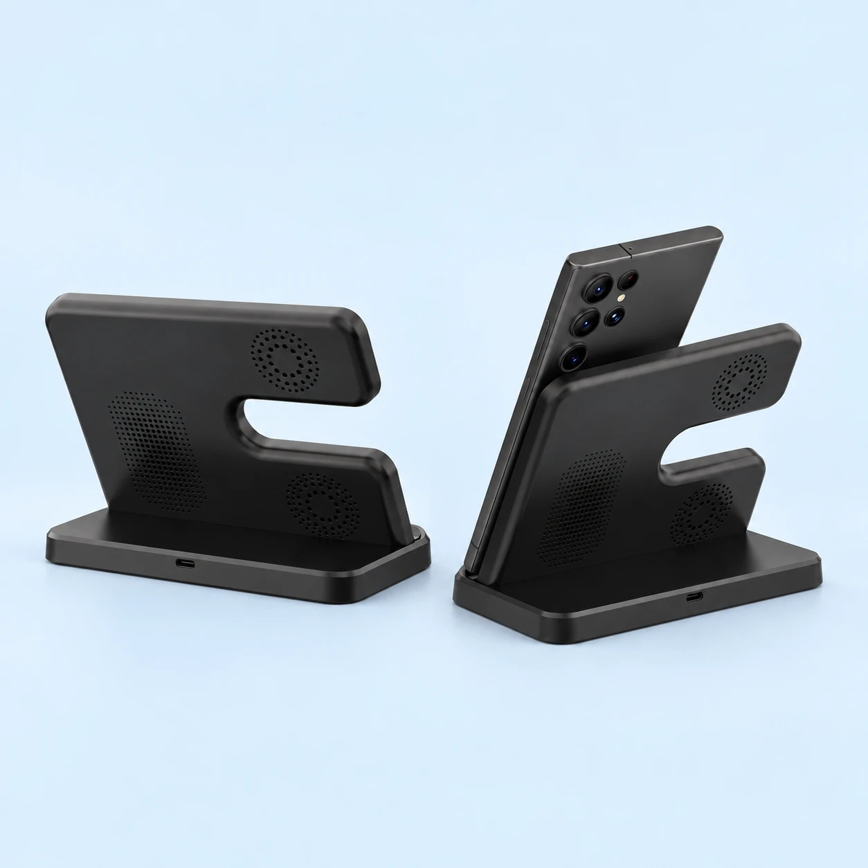 Black E-Frame Wireless Charging Phone Stand