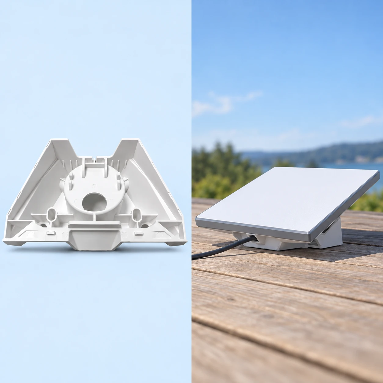 T1-Dish White Flat-Mount Adapter for Starlink Mini