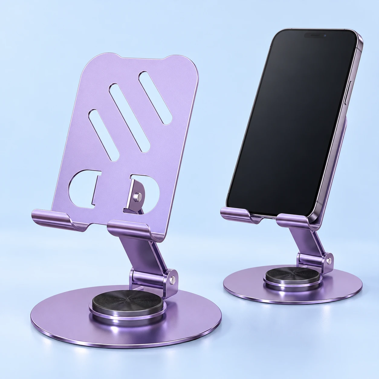 Lilac Bear-Ear Folding Metal Phone Stand