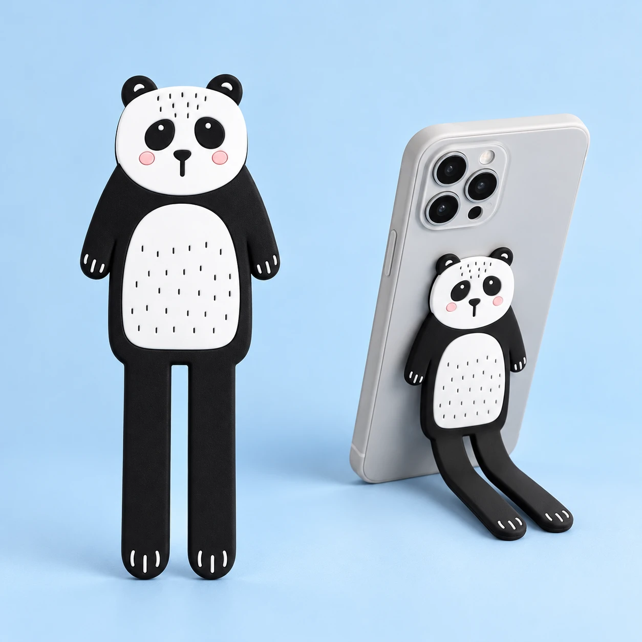 Black-and-White Panda Bendable Phone Kickstand