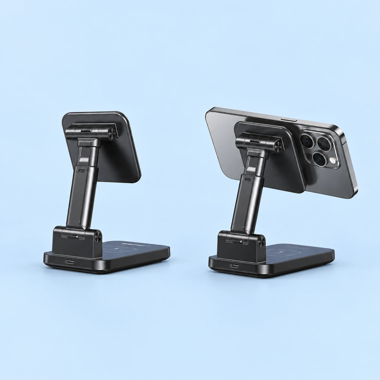 Black Telescoping Magnetic Charging Phone Stand