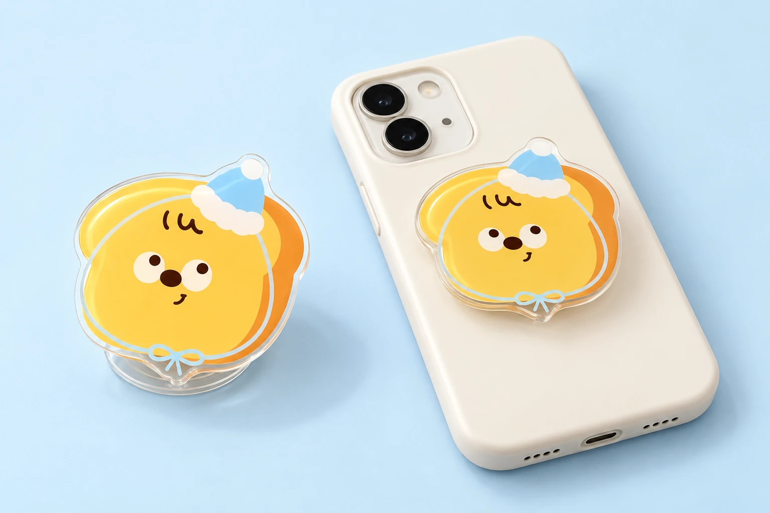 Blue-Hat Toast Acrylic Expandable Phone Grip