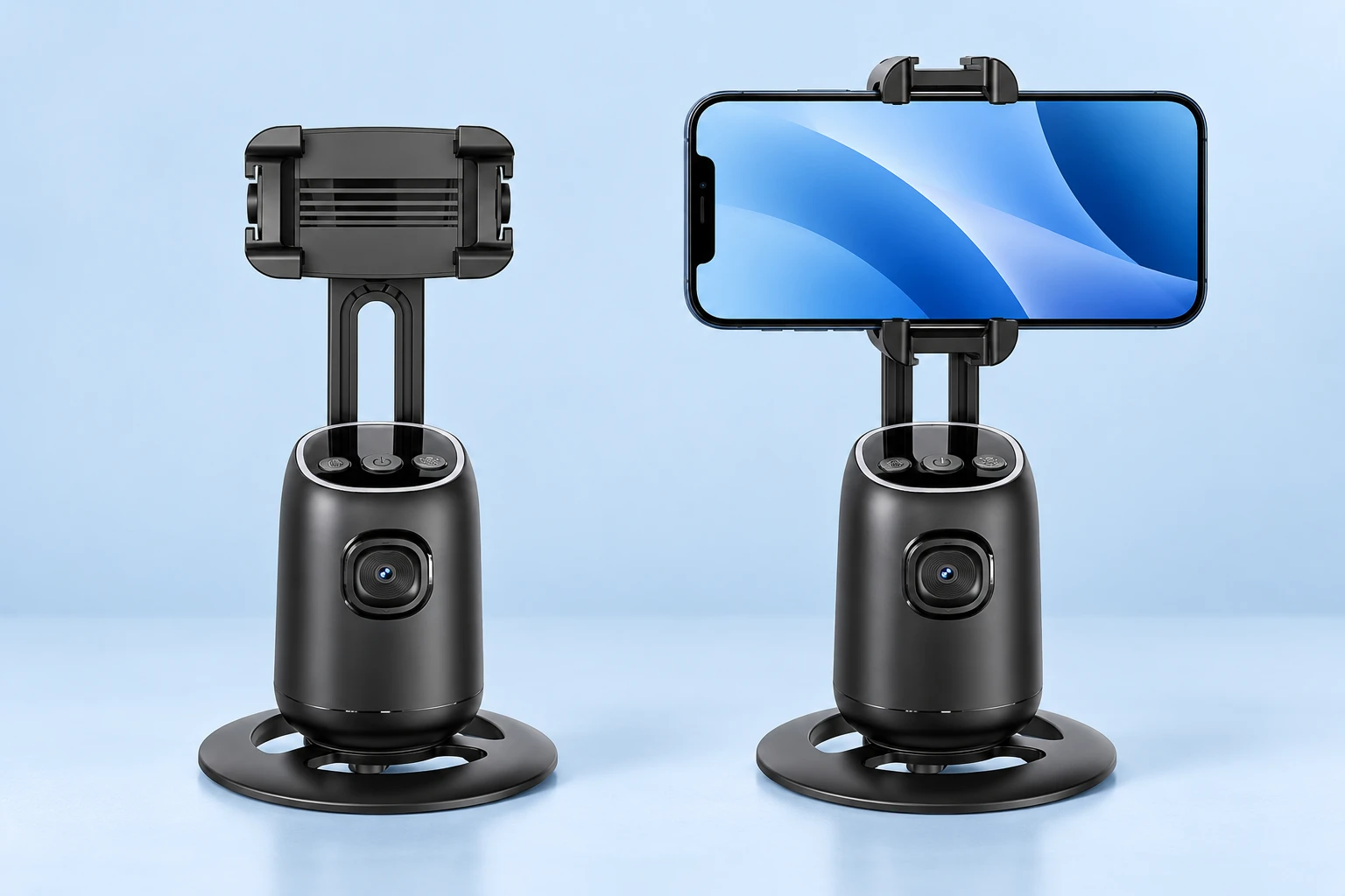 Black Slotted-Neck Desktop Tracking Phone Holder photo