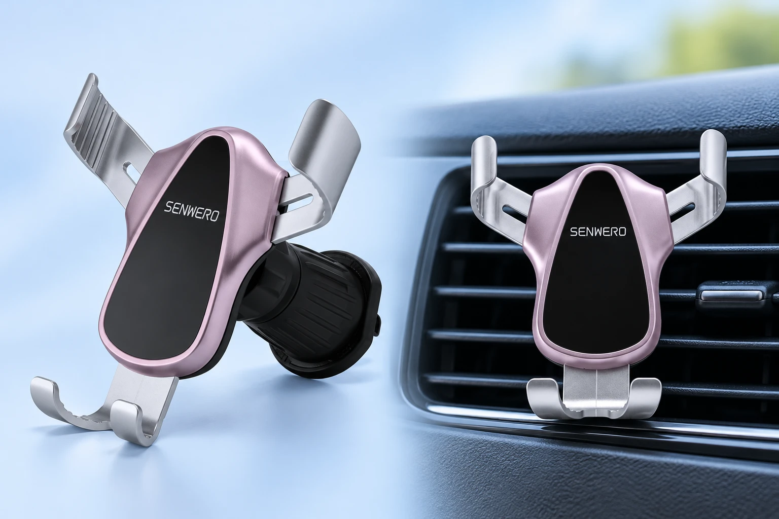 Pink-Lilac Teardrop Rotary-Hook Car Vent Phone Holder