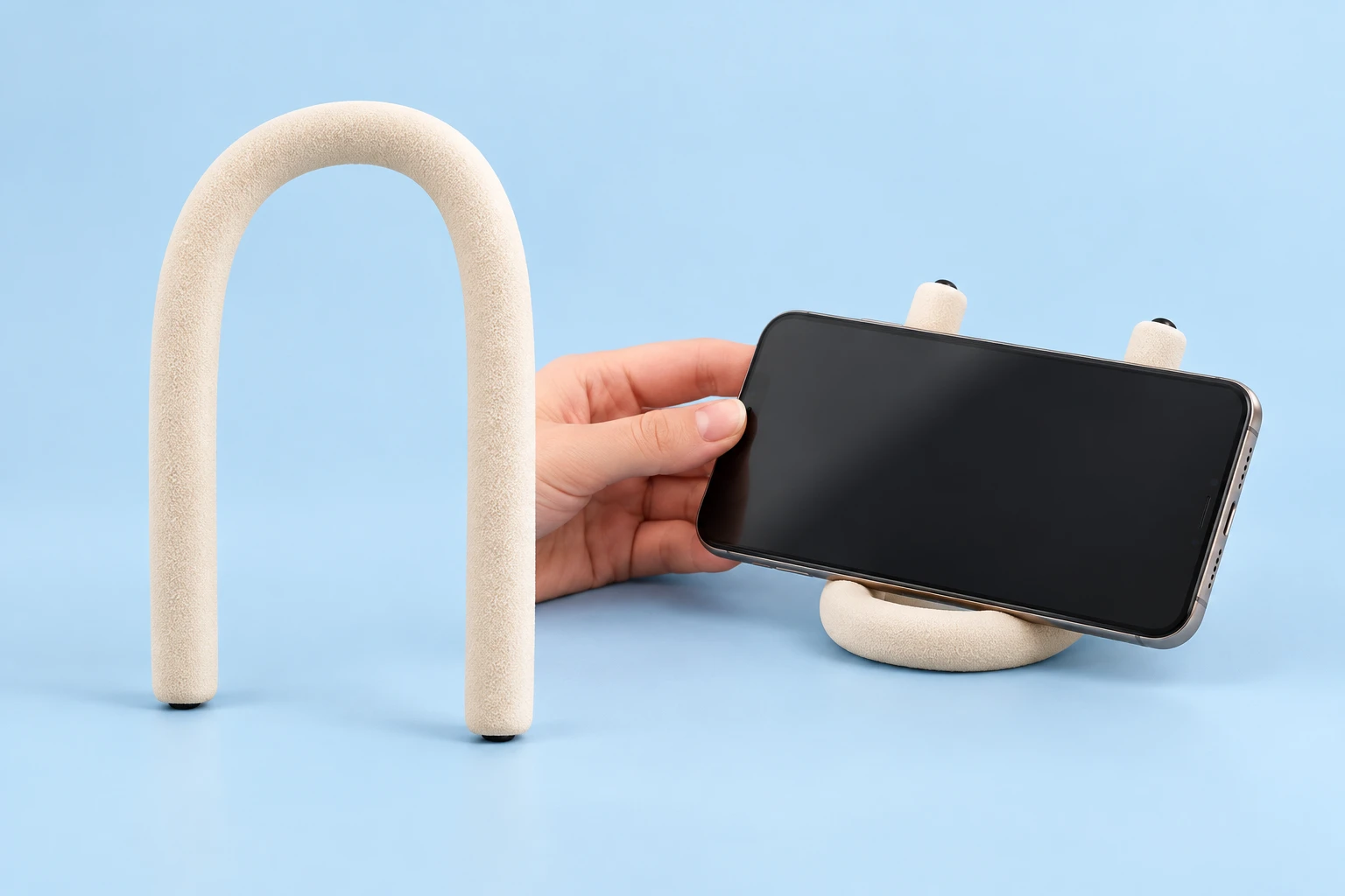 FaSoLa Beige Manually Shapeable Phone Support