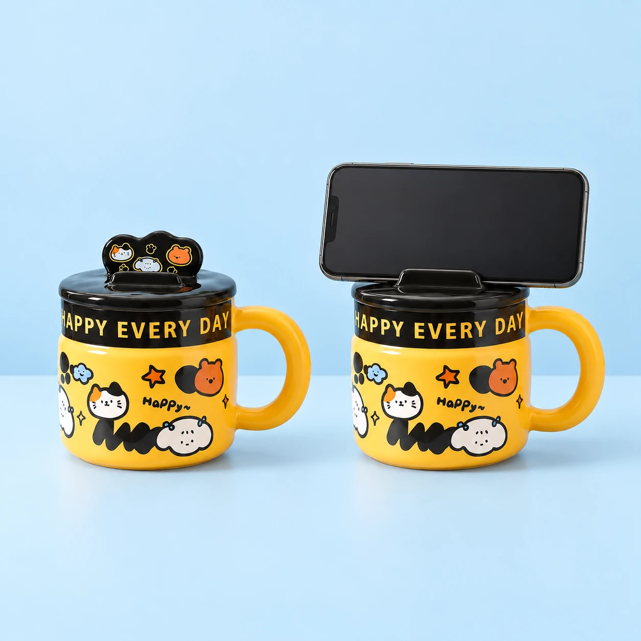 Happy Pet Mug with Phone-Support Lid
