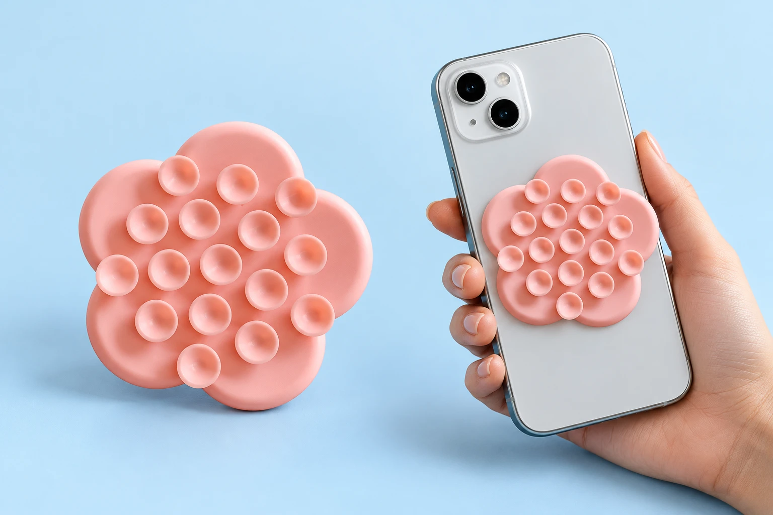 Pink Flower Suction Phone Pad