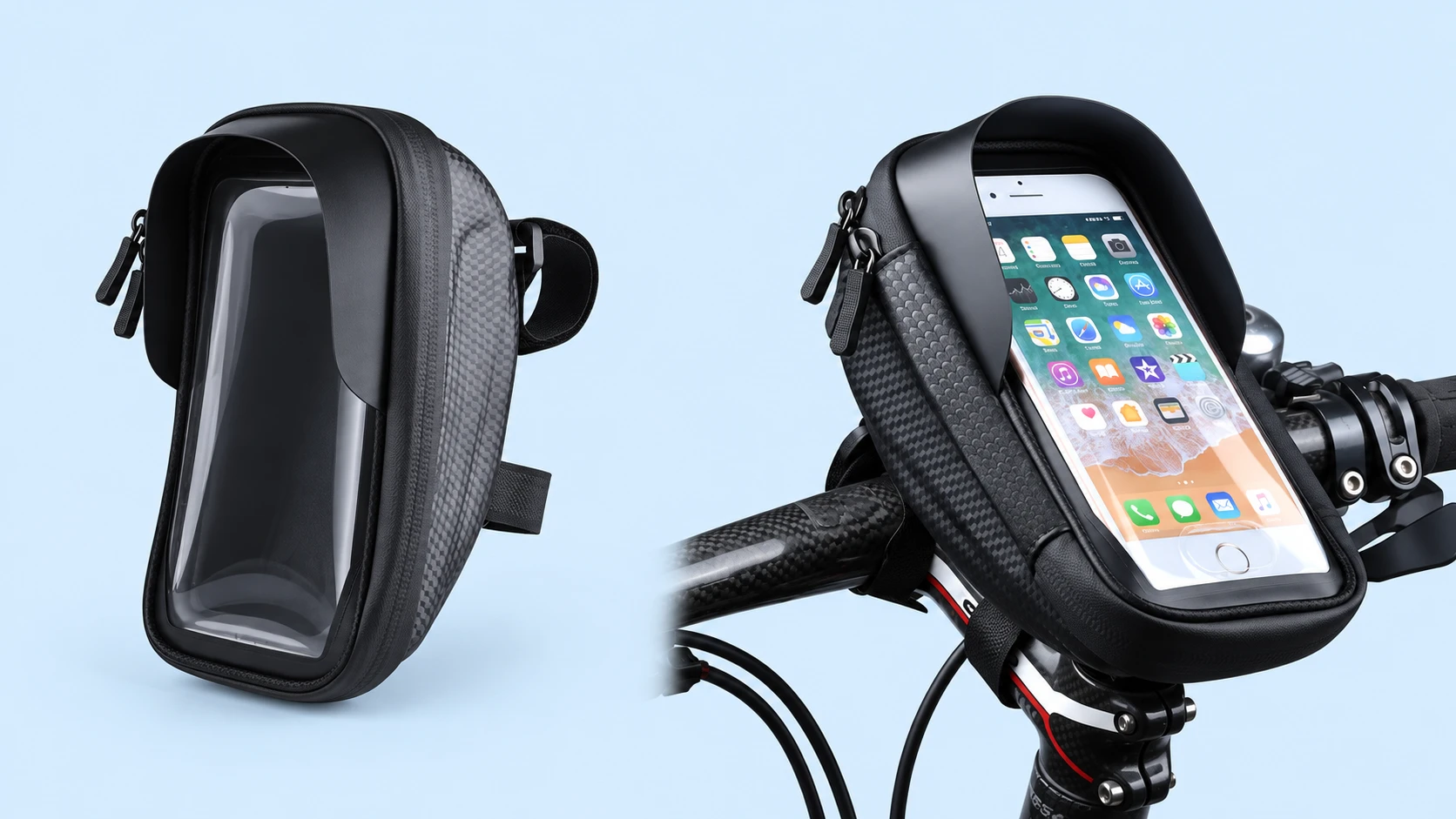 Black Convex Handlebar Phone-Window Pod