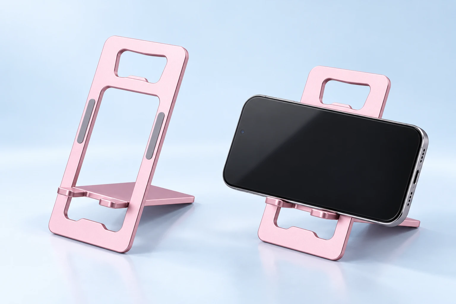 Pink Card-Frame Folding Phone Stand