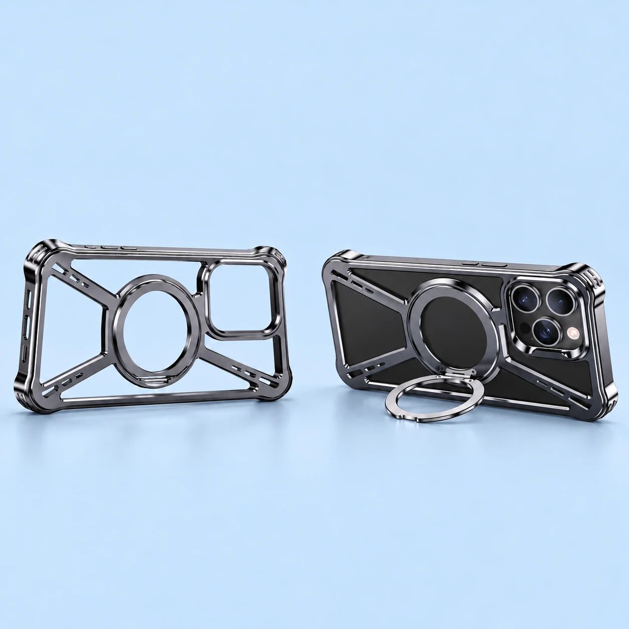 Gunmetal X-Frame Ring-Stand Case for iPhone 13 Pro Max