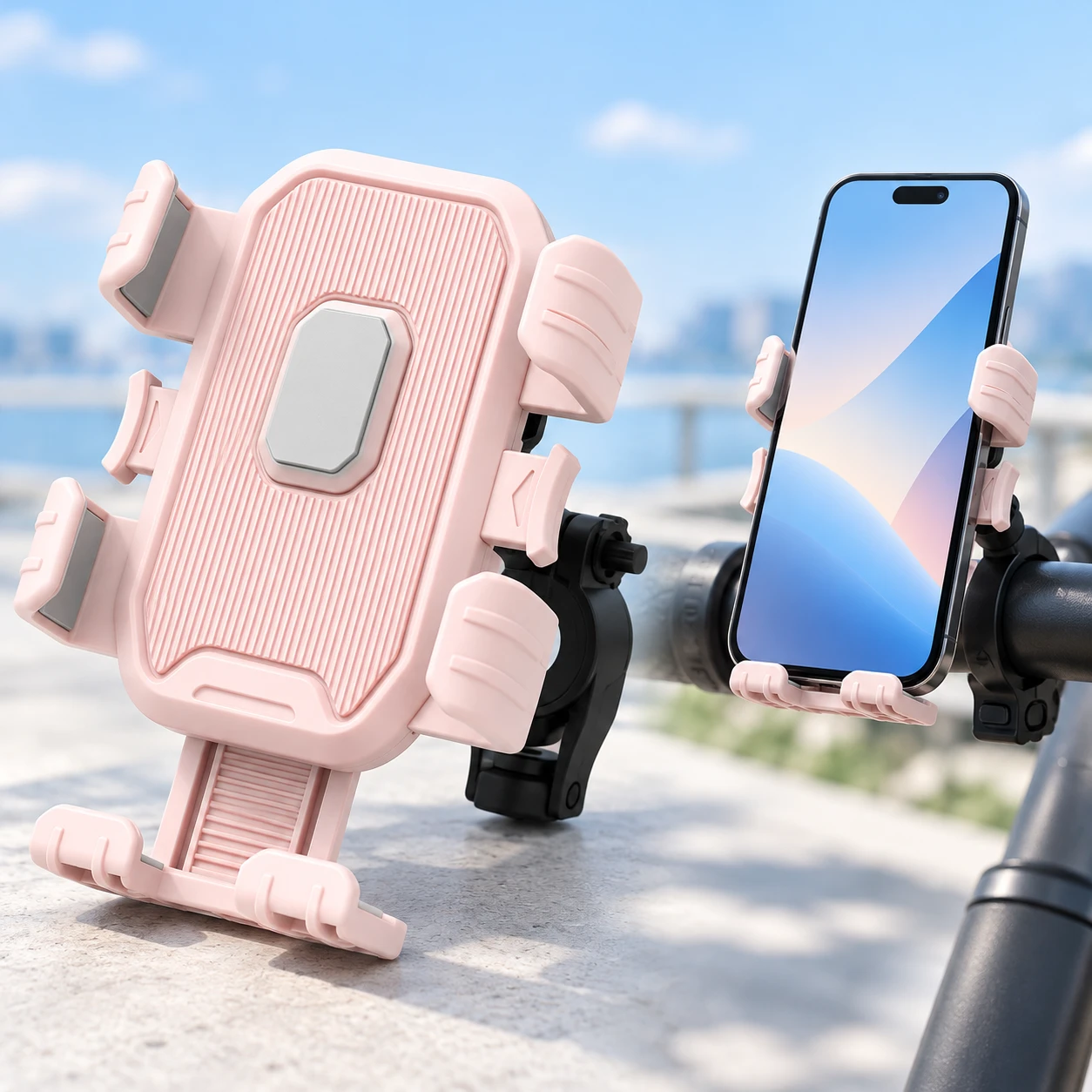 Pastel Pink Handlebar Phone Holder