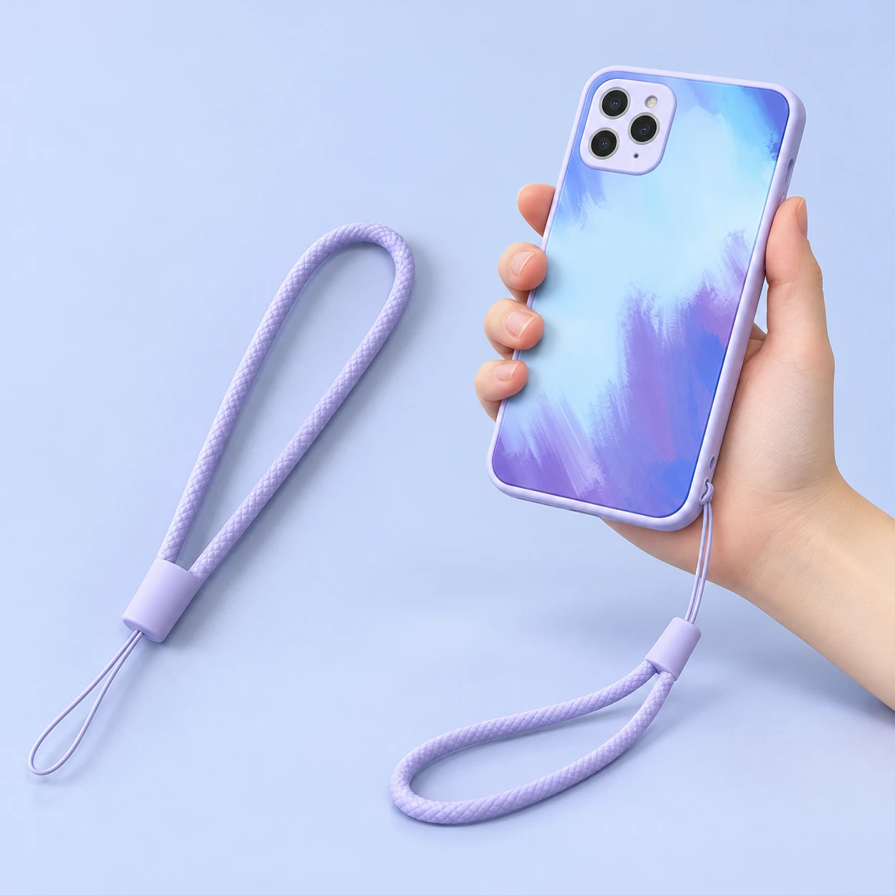 Lilac Textured Silicone Phone Wrist Loop