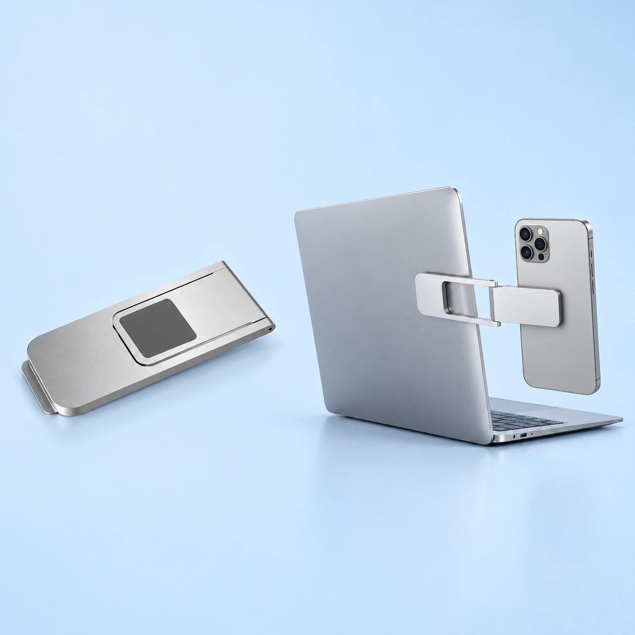 Silver FY25 Folding Laptop Phone Frame