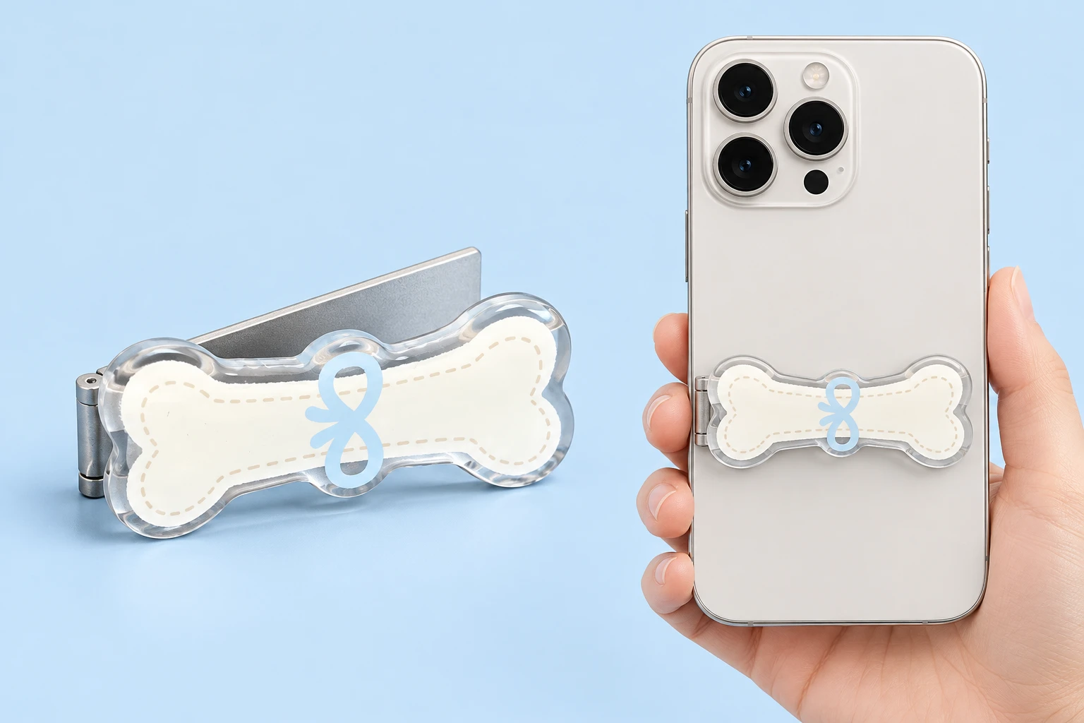 Blue-Bow Bone Metal Folding Phone Kickstand