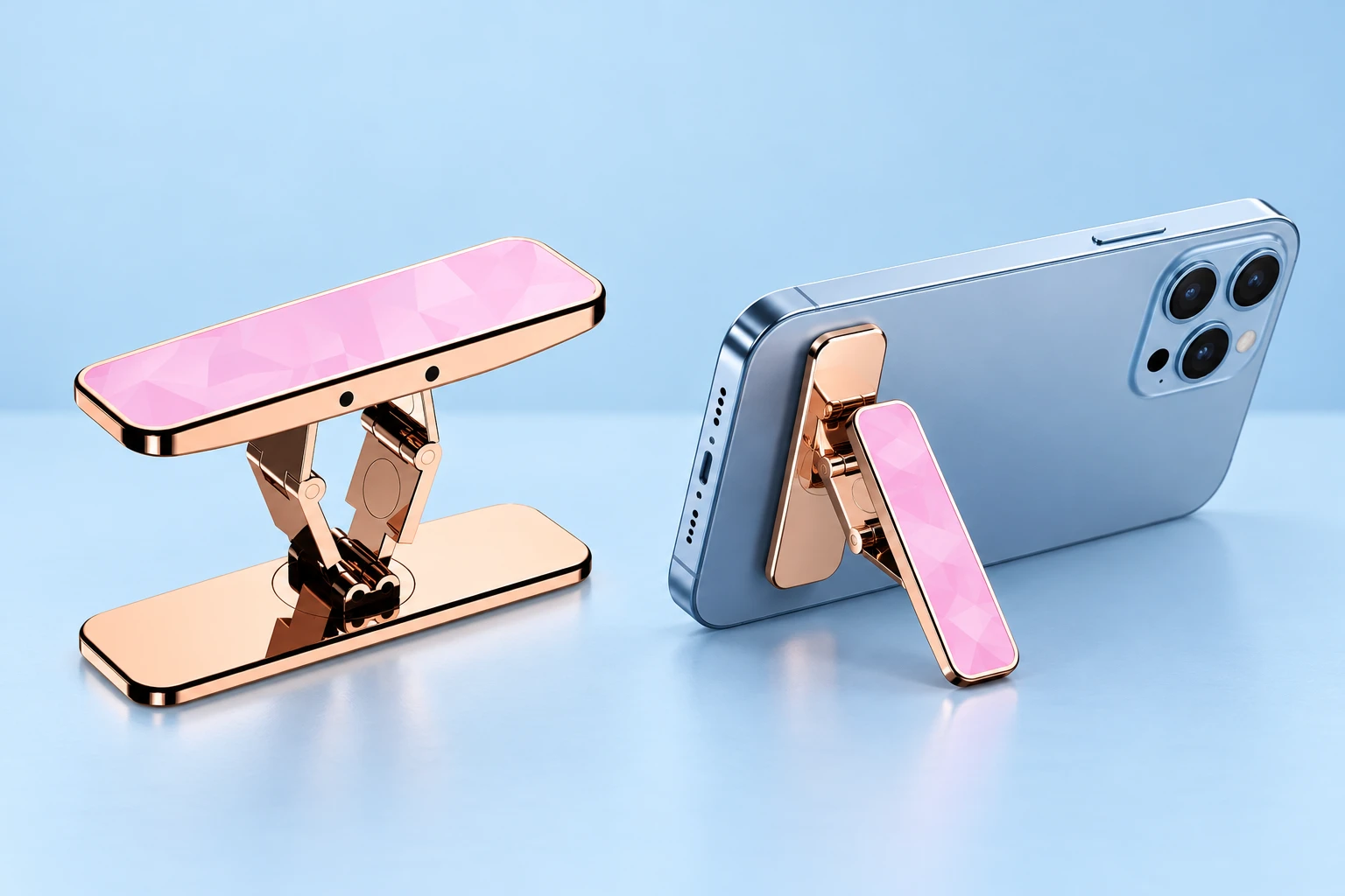 Pink Faceted Twin-Link Phone-Back Kickstand