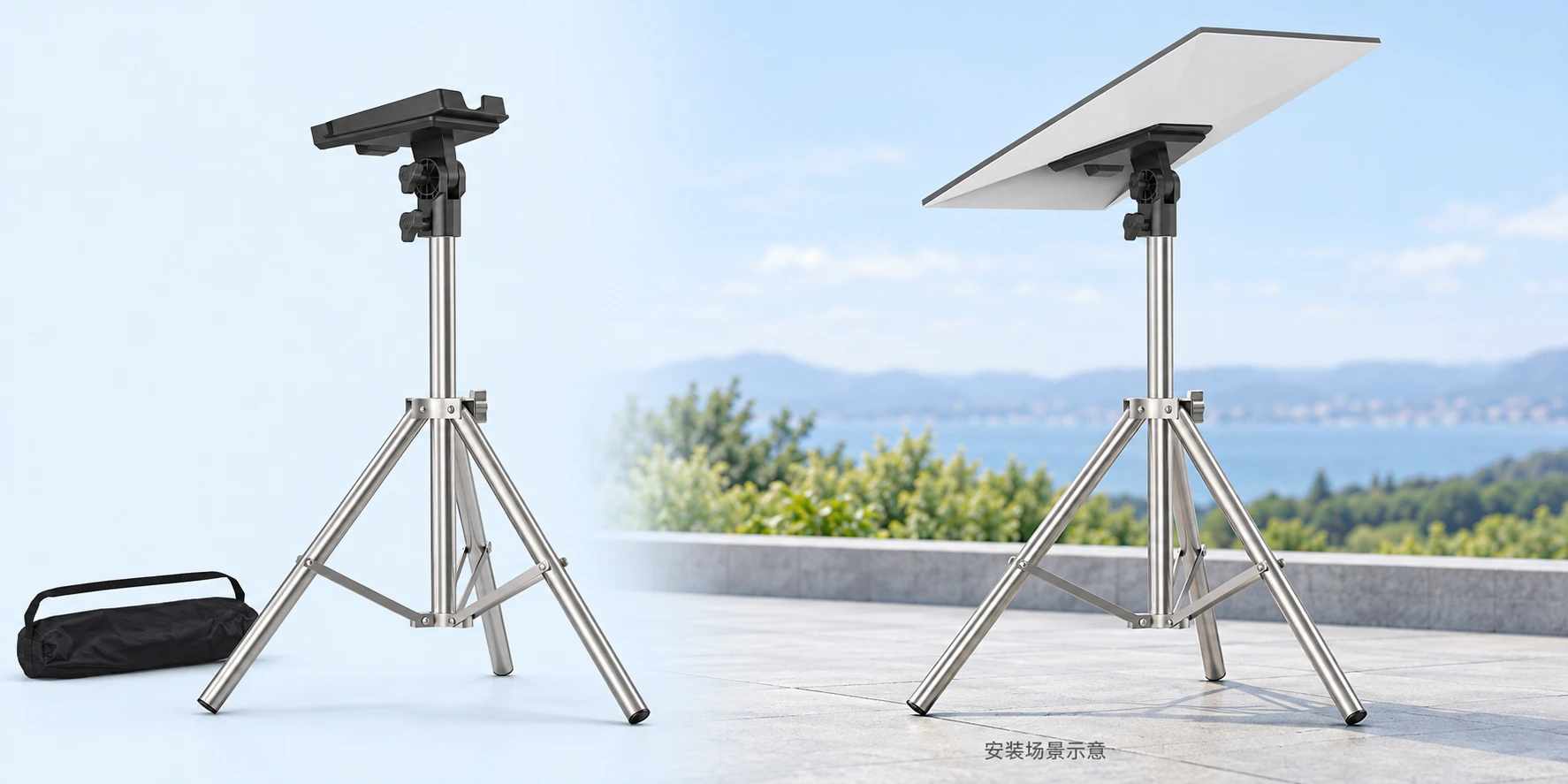 Steel Tripod with Black Dual-Knob Receiver for Starlink Standard