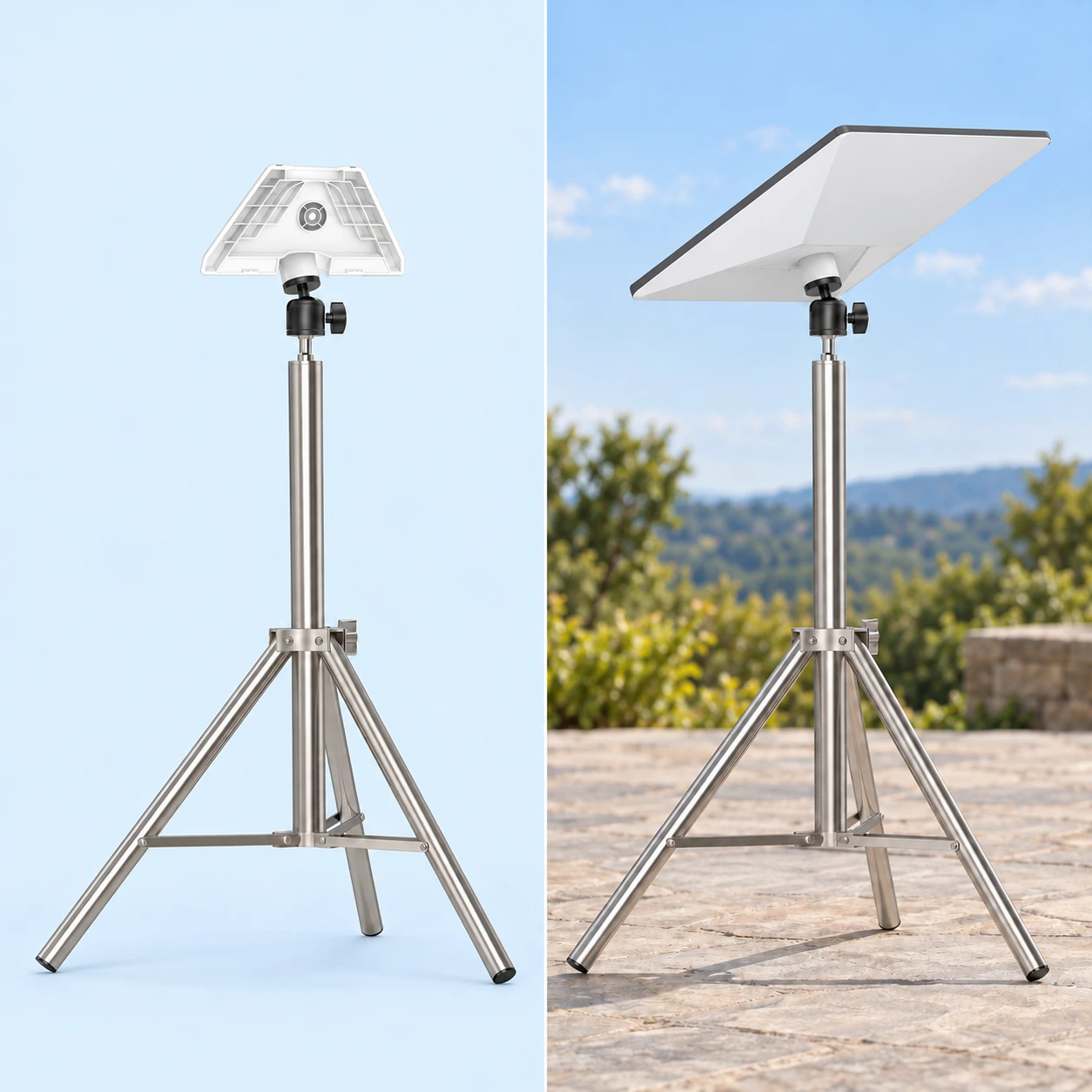 Steel Tripod with White Ball-Joint Receiver for Starlink Mini