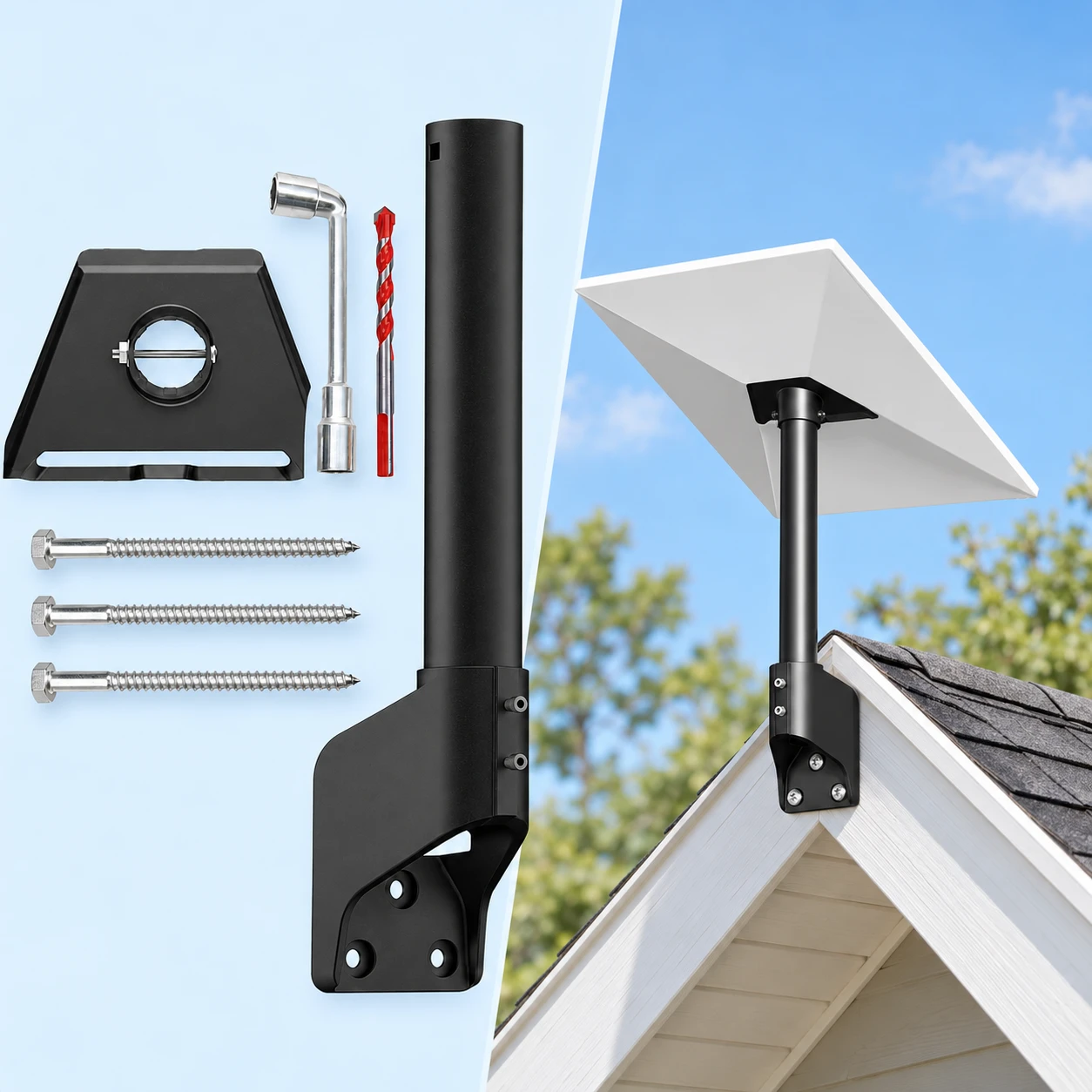 Starlink Gen3 Black Open-Gusset Gable Mount Kit