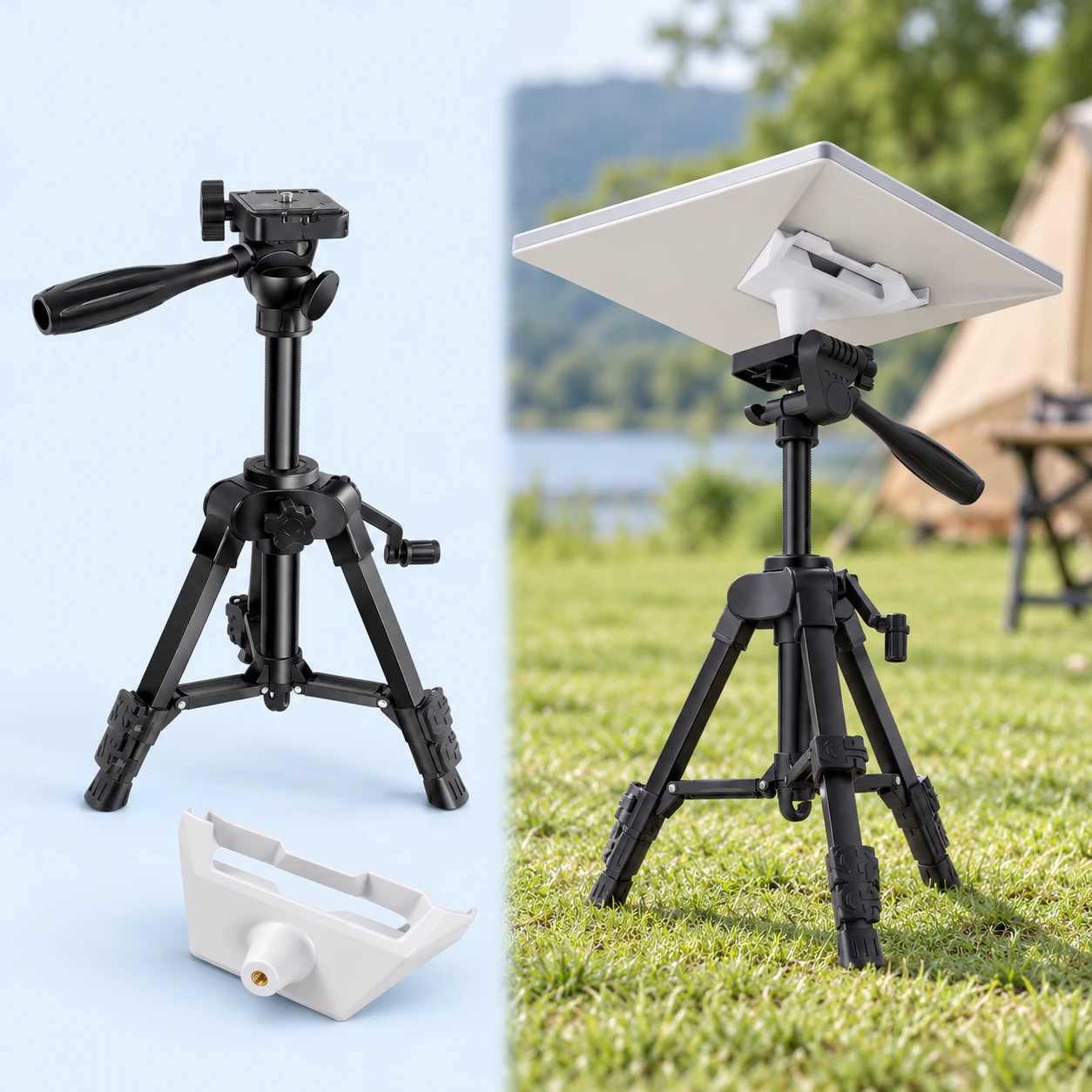 Geared-Crank Tripod with White Adapter for Starlink Mini