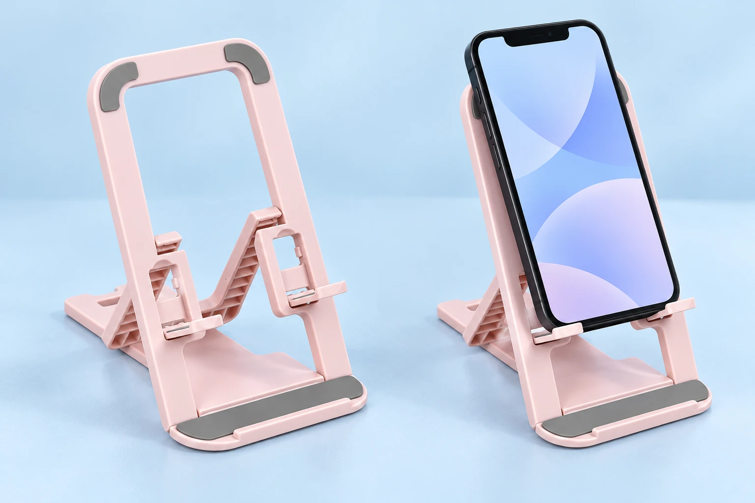 Pastel Pink Open-Frame Folding Phone Stand
