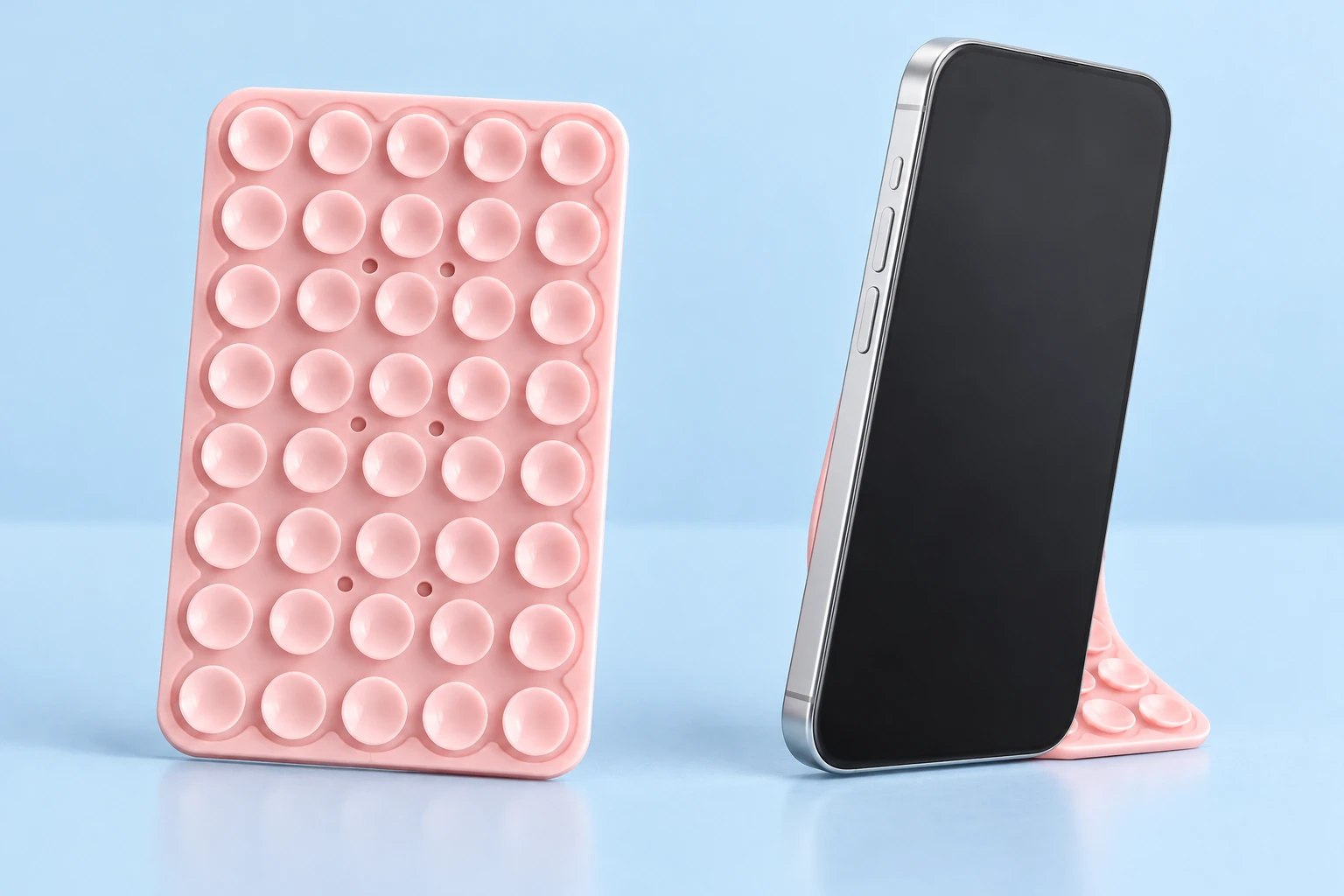 Pastel Pink Bendable Suction Phone Stand