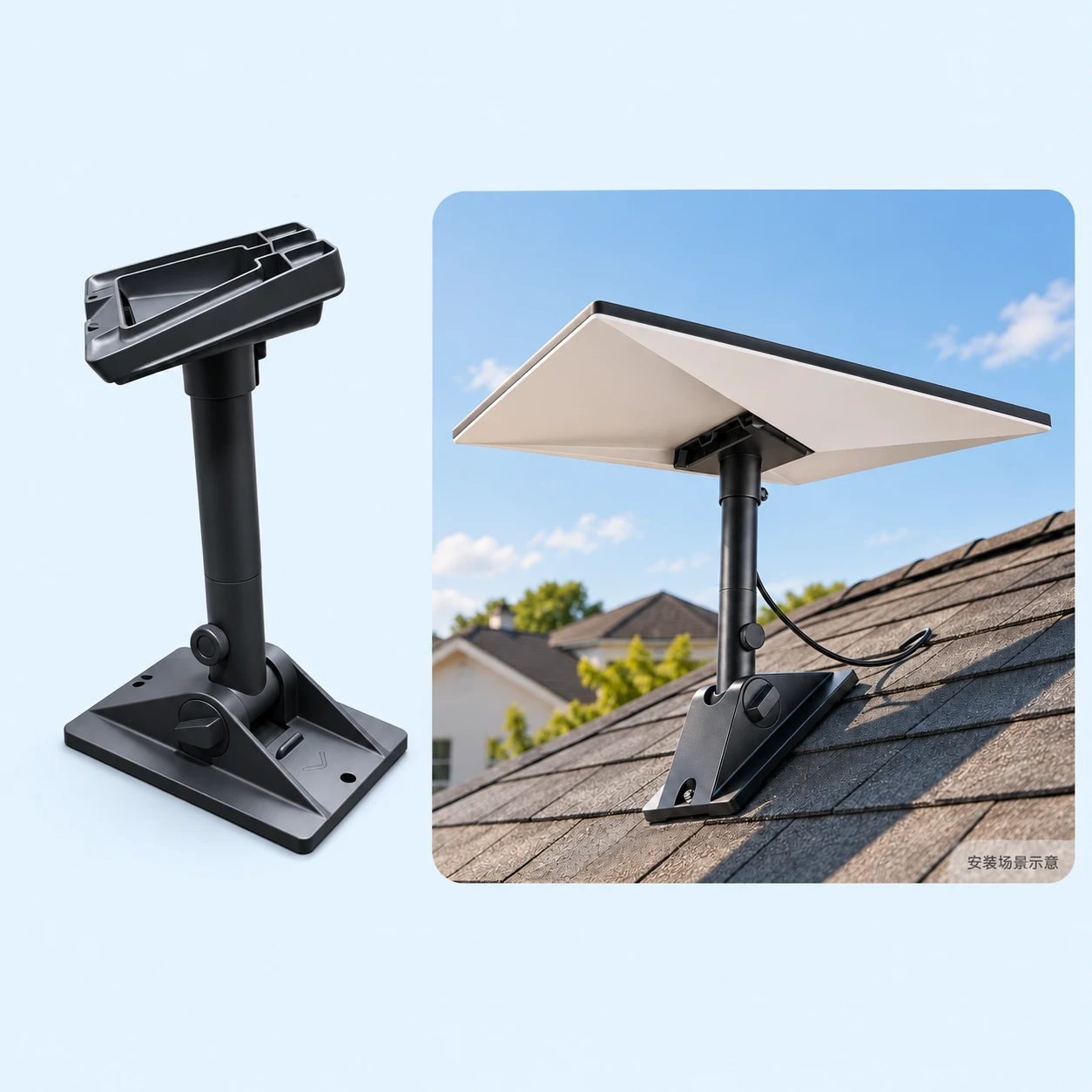Pivoting Roof Mount with Plastic Adapter for Starlink Standard