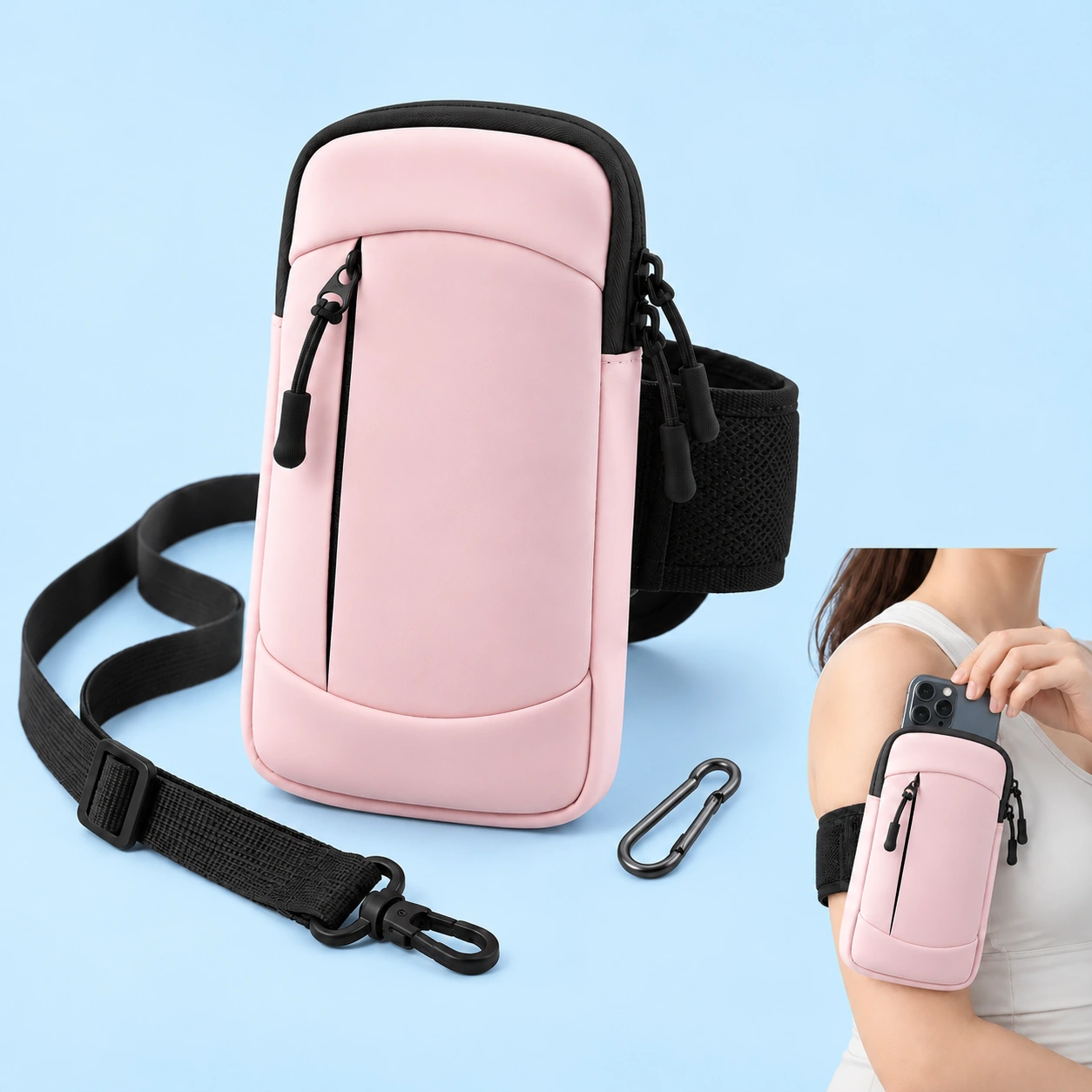 Pastel Pink Running Phone Arm Pouch