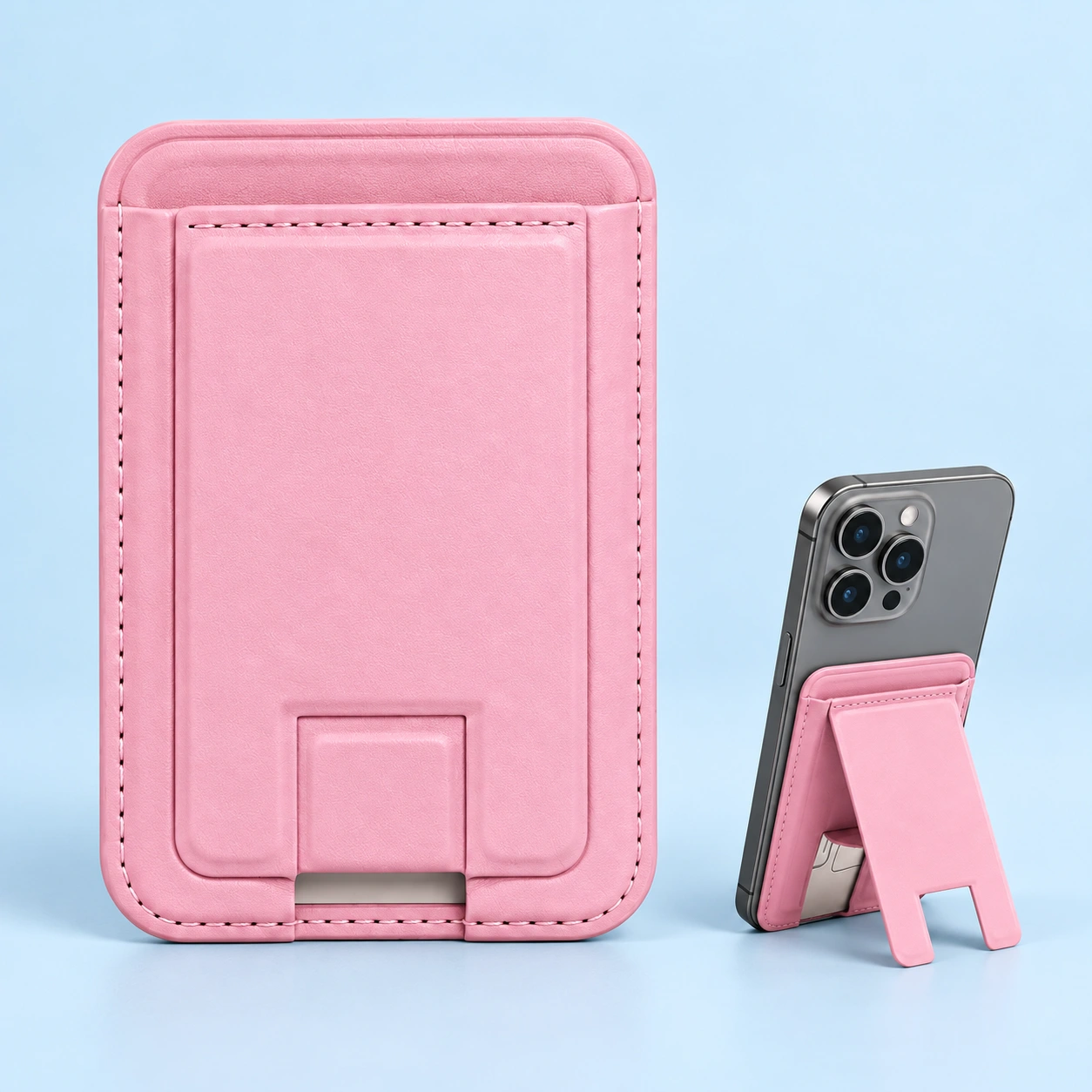 Light Pink U-Cut Wallet Phone Stand