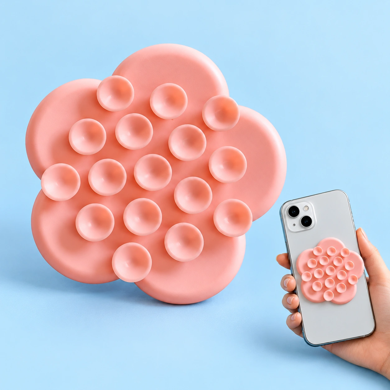 Pink Flower Suction Phone Pad
