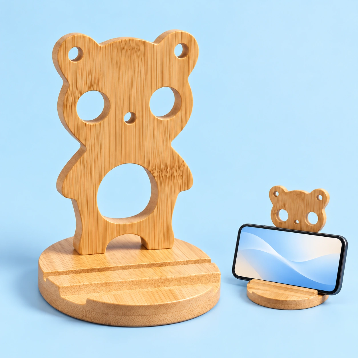 Bamboo Bear Phone Stand
