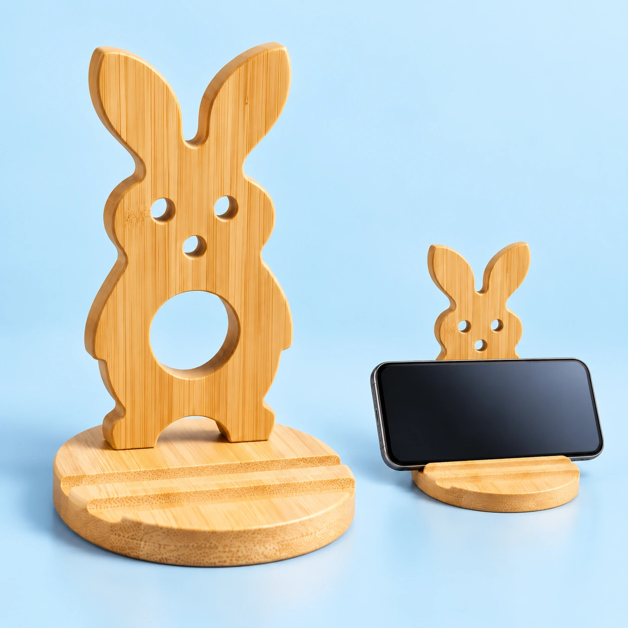 Bamboo Rabbit Phone Stand