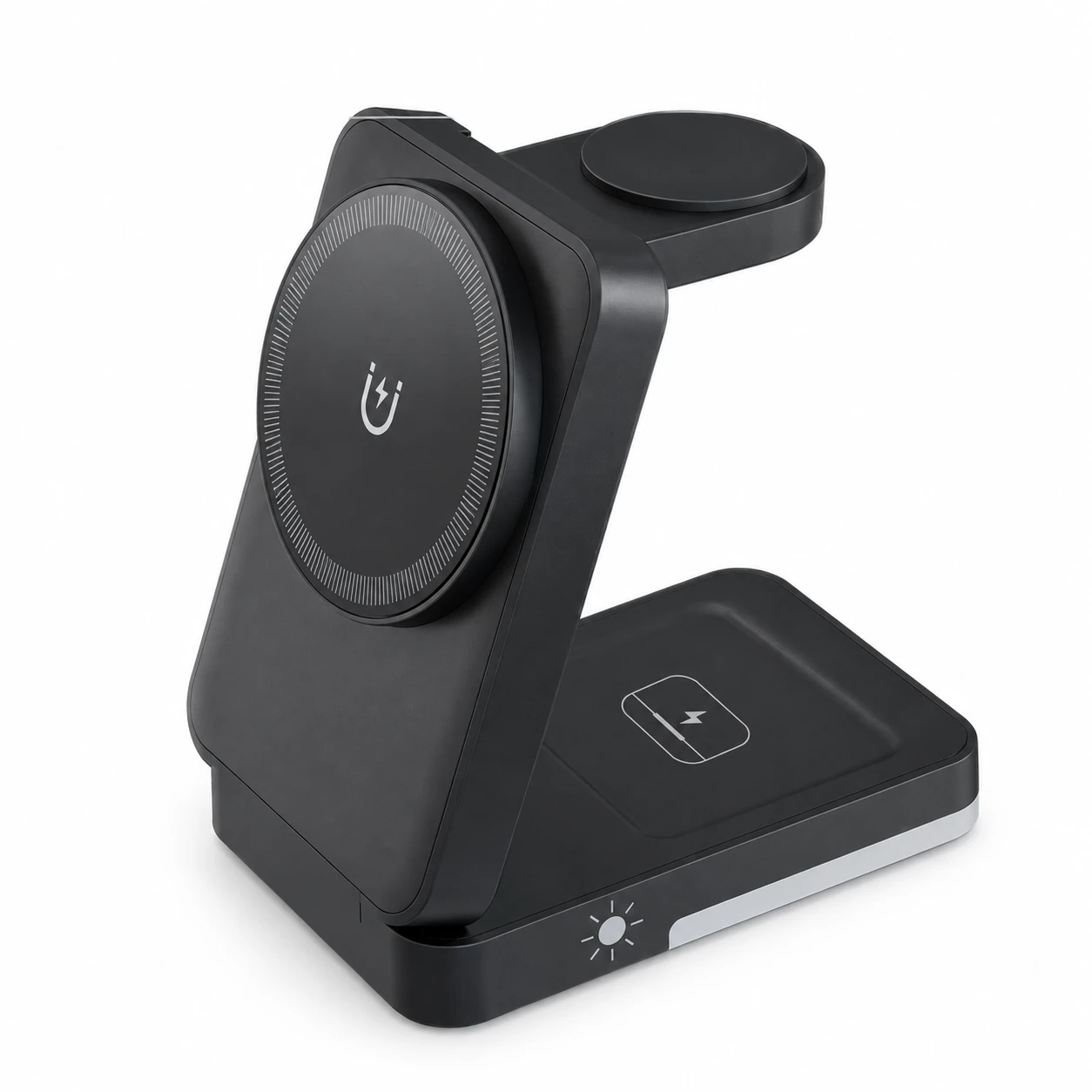 Black G12 Folding Phone and Watch Charging Stand — empty product on white