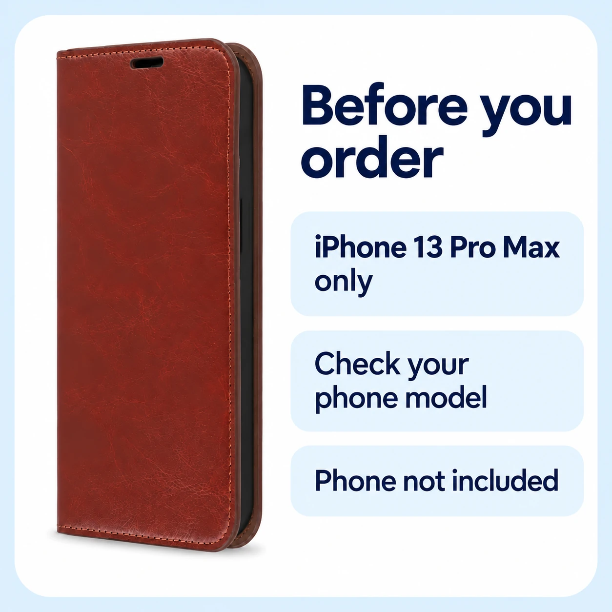 Magnetic-Closure Folio Stand Case for iPhone 13 Pro Max – Brown — comparison