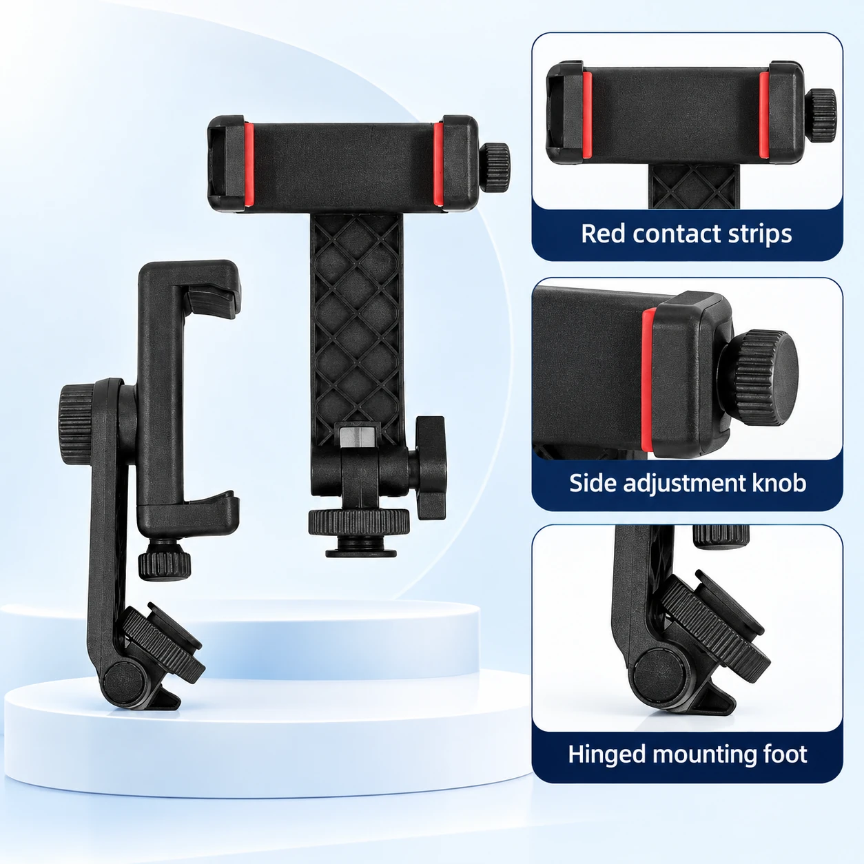 Dual Cold Shoe Phone Clamp — construction and product features