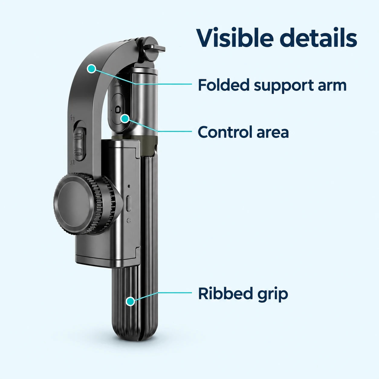 Visible exterior details of the l08 folding gimbal phone holder