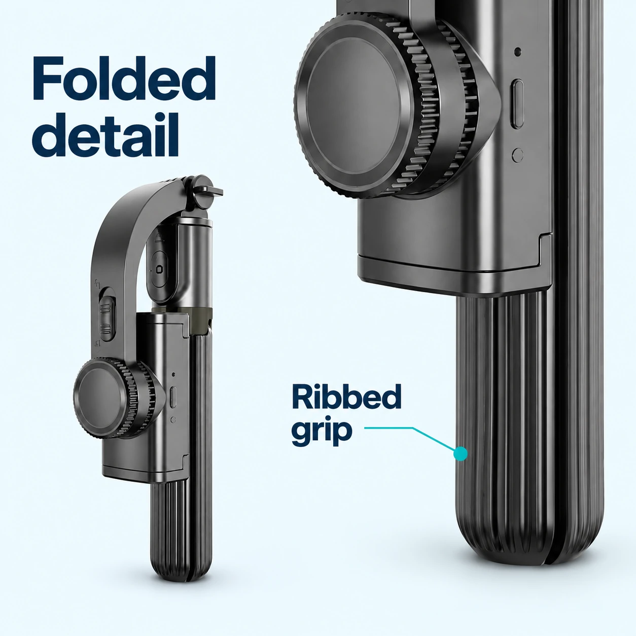 Exterior close-up of the l08 folding gimbal phone holder