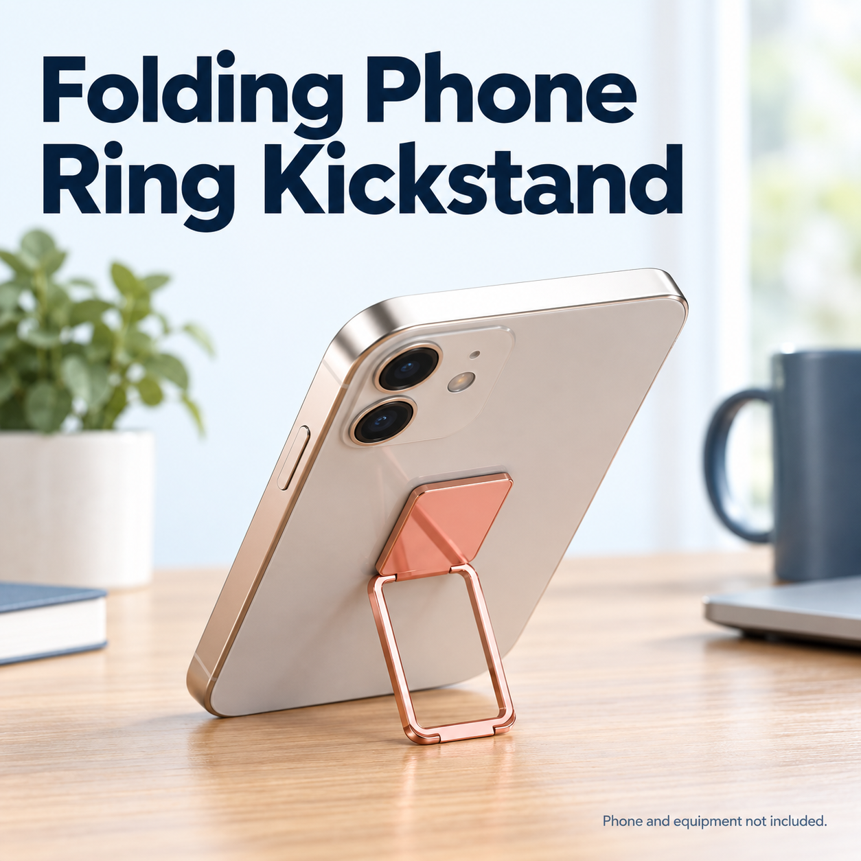 Folding Phone Ring Kickstand — in a suggested use setting