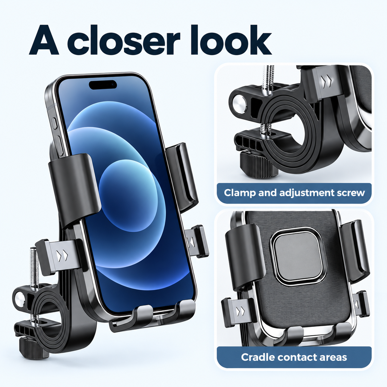 Handlebar Bike Phone Holder — visible construction details