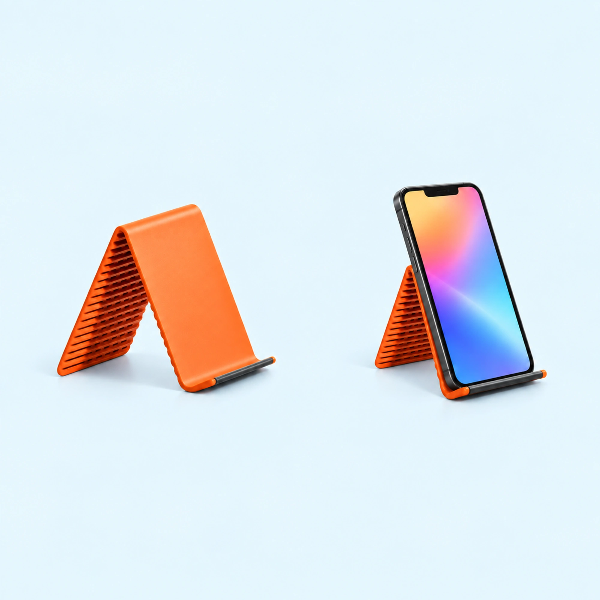 Orange Flexible Silicone Phone Stand