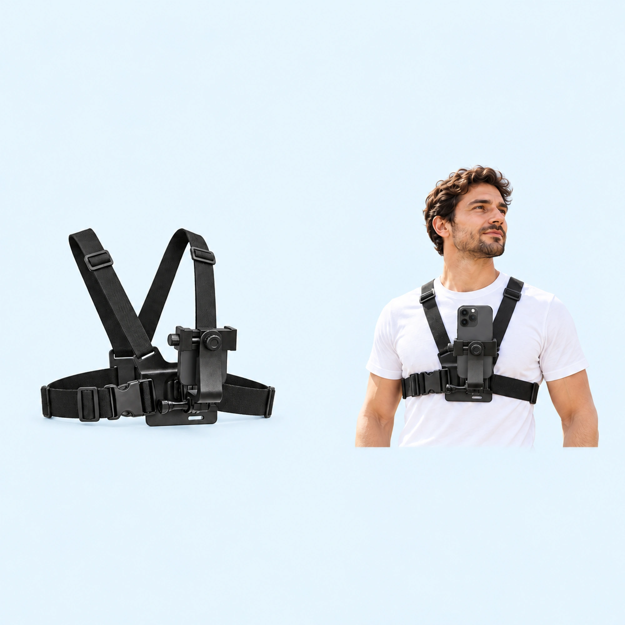 Black Chest Phone Harness for POV Filming