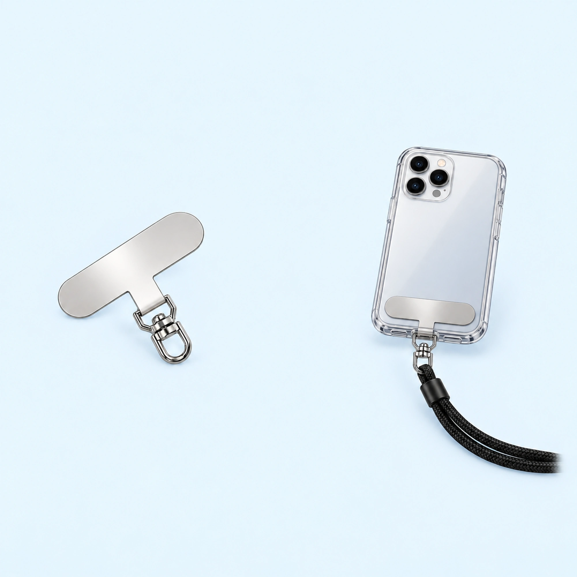 Silver Phone Lanyard Holder with Swivel Clasp