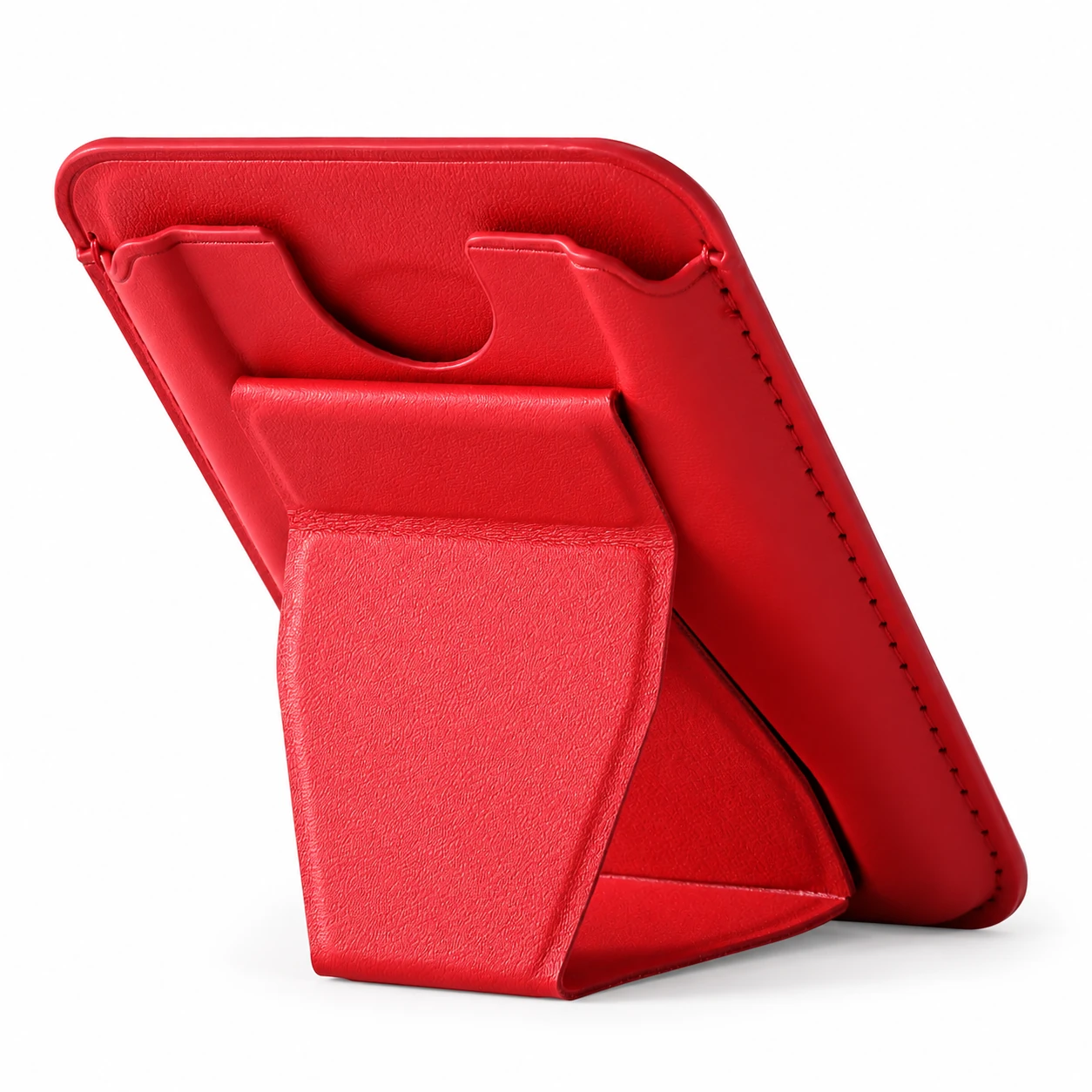 Red Pocket Strap Wallet Phone Stand — empty product
