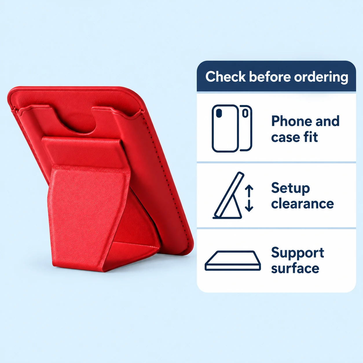 Red Pocket Strap Wallet Phone Stand — fit checks
