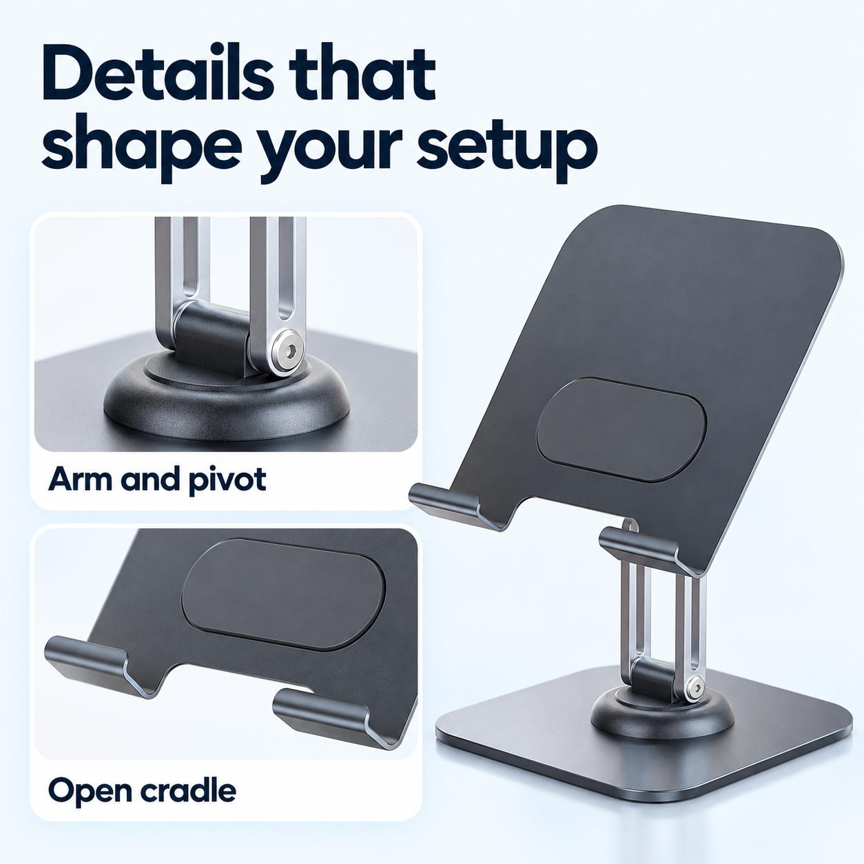 Rotating Foldable Desk Phone Stand — visible construction details