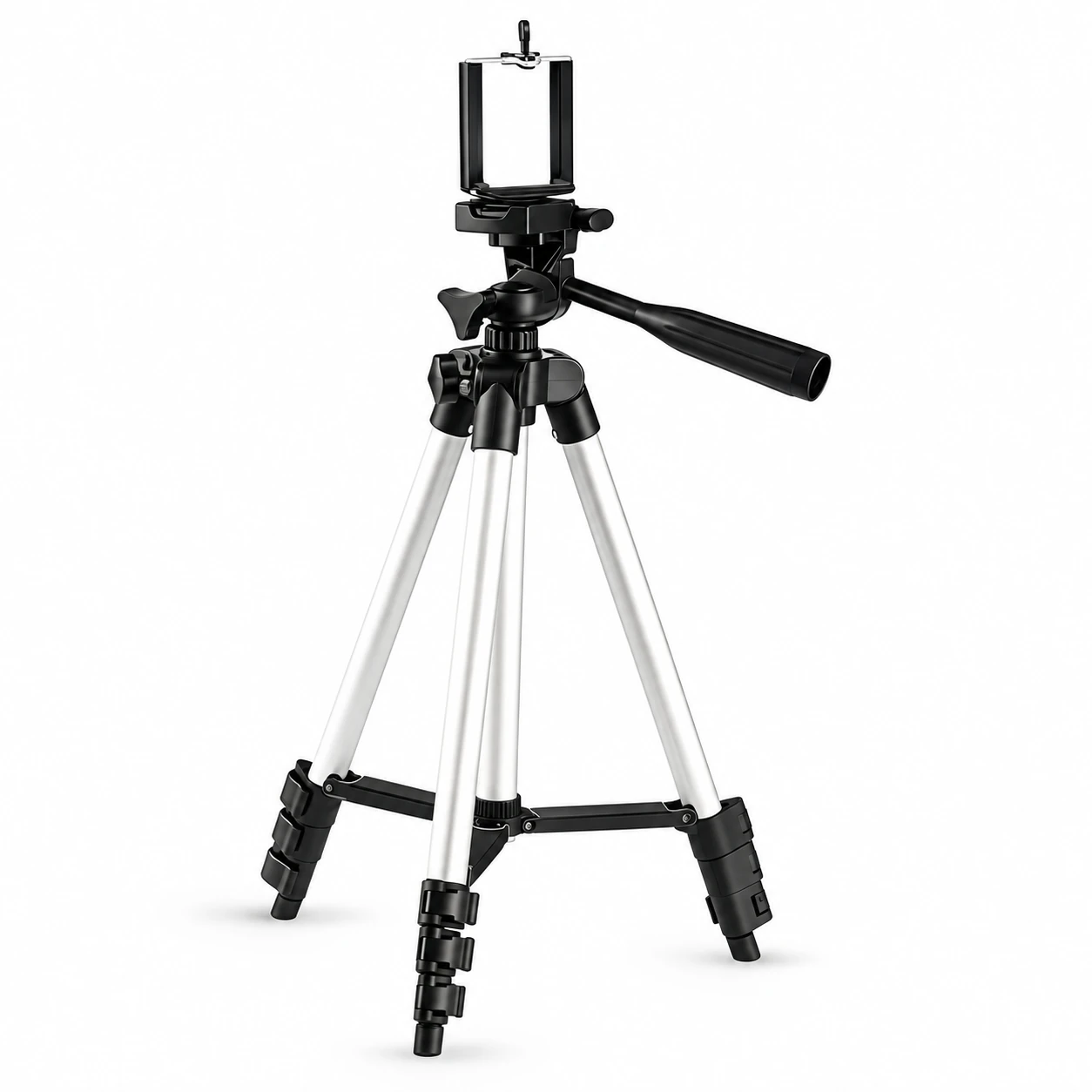 Silver Phone Tripod with Pan Handle — hero