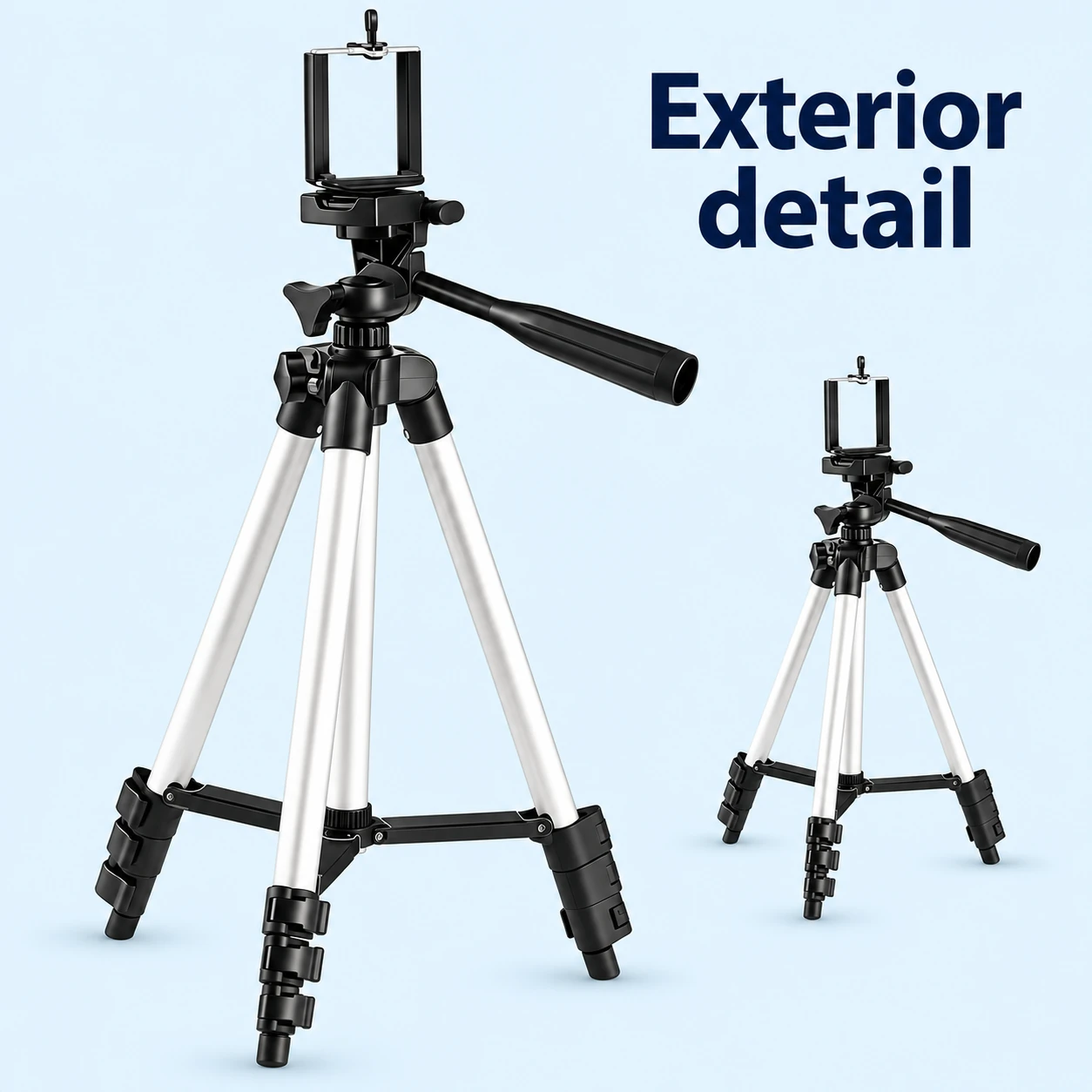 Silver Phone Tripod with Pan Handle — inside