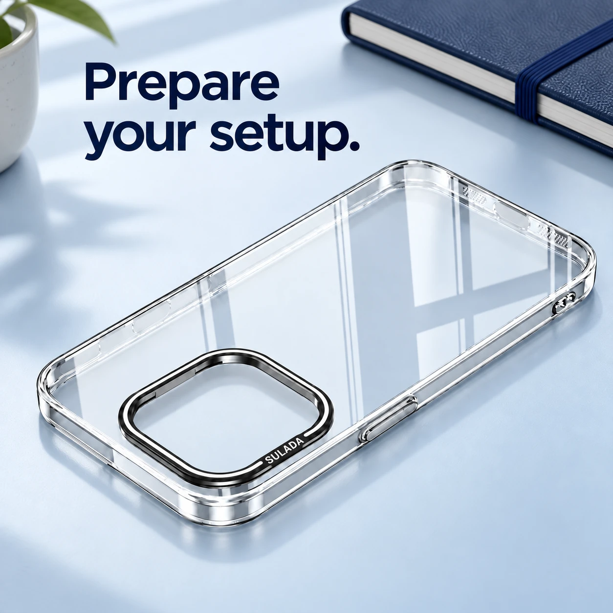 Empty closed-ring case on preparation table